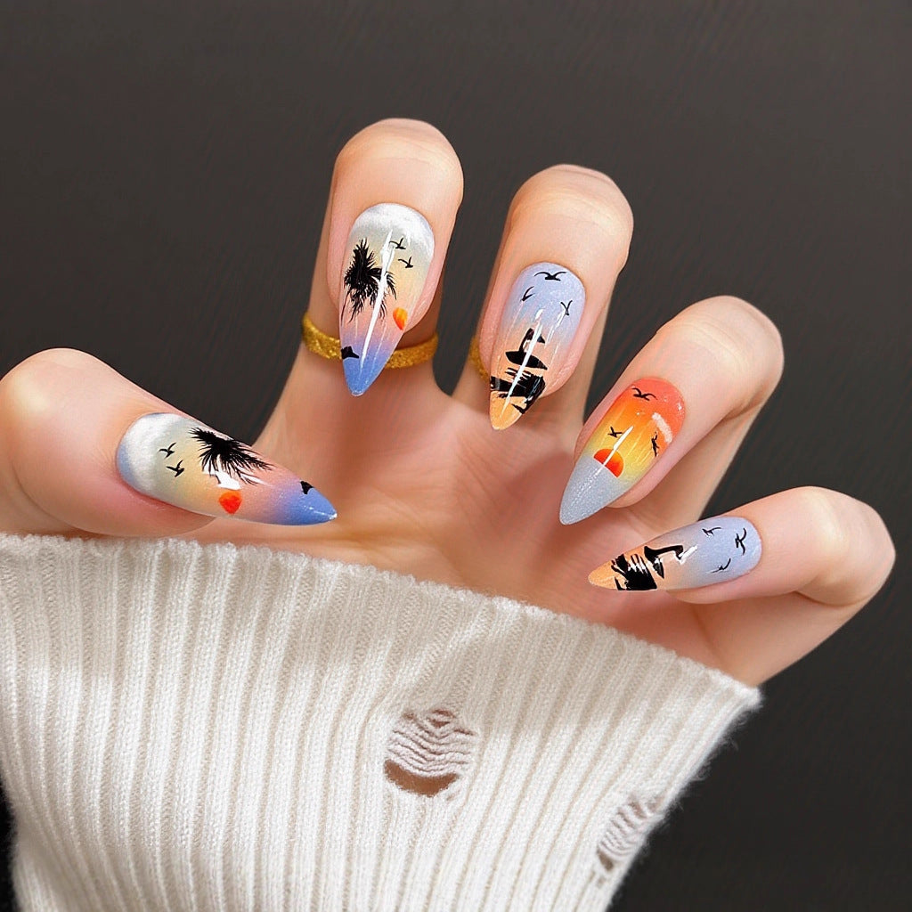 Nail set with elegant glitter design Kalsten