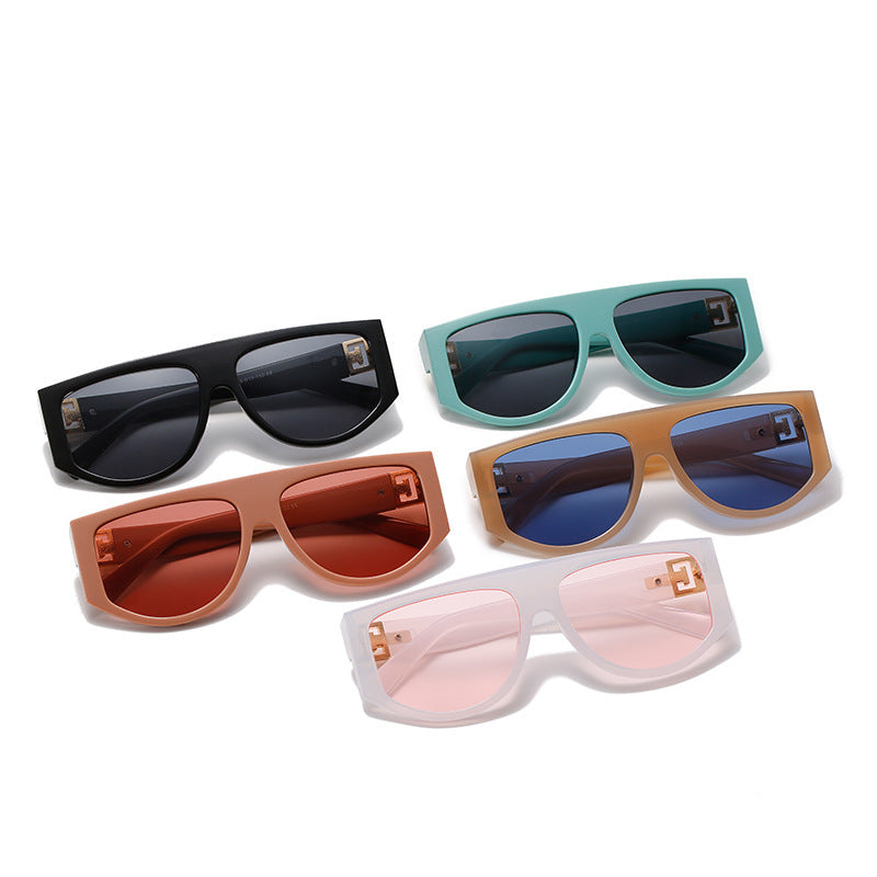 Oversized Shield Sunglasses with Metallic Accents Kalsten