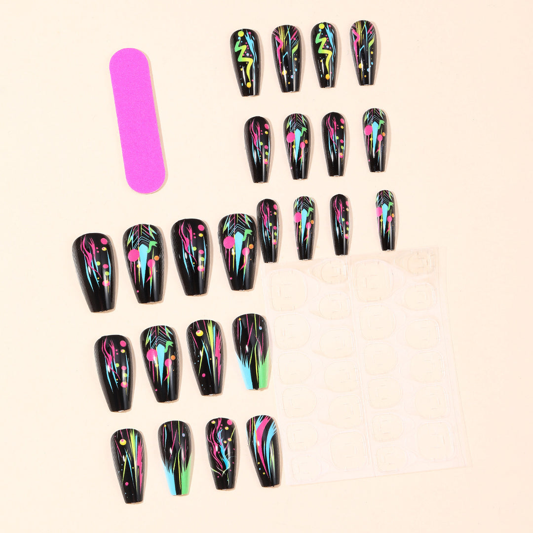 Neon Abstract Artistic Nail Art Extensions Kalsten