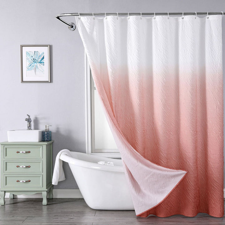 Textured Leaf Pattern Shower Curtain Kalsten