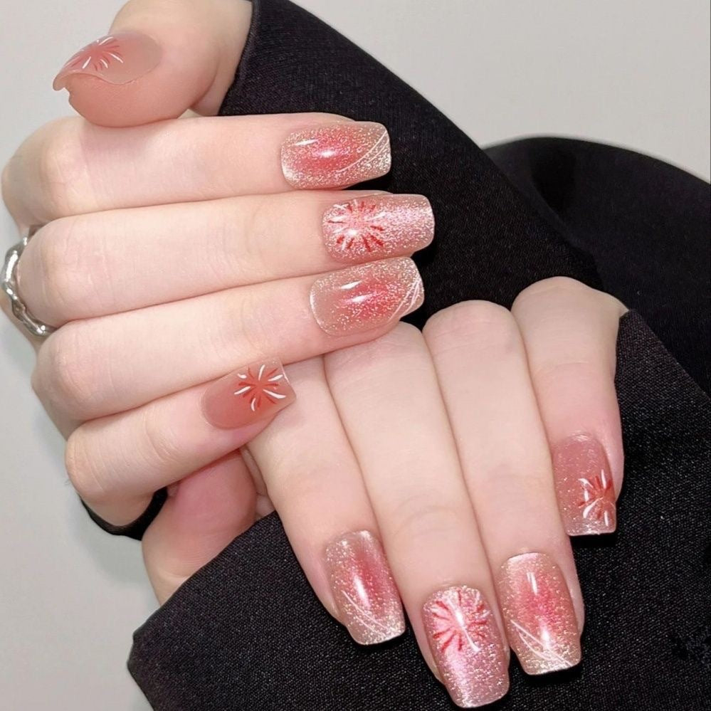 Premium Floral Press-On Nail Collection Kalsten