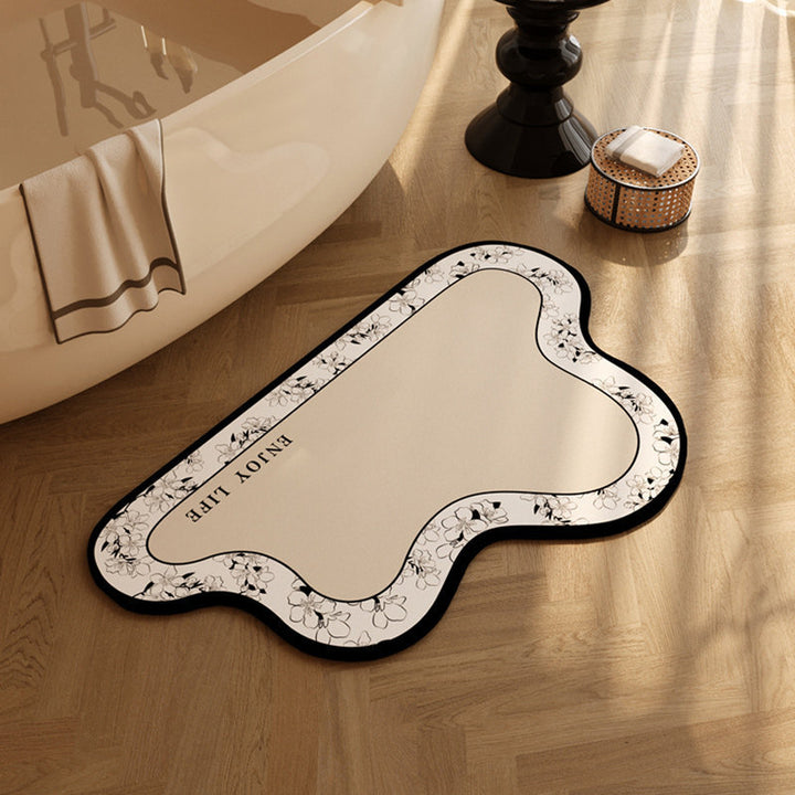 Vintage Patterned Bathroom Mat Kalsten