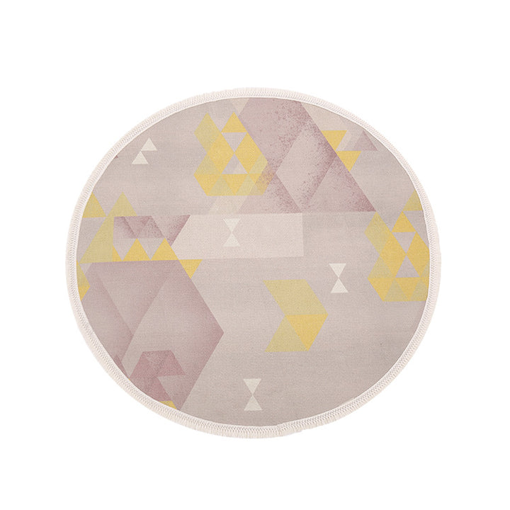 Round Decorative Living Room Carpet with Modern Geometric Pattern Kalsten
