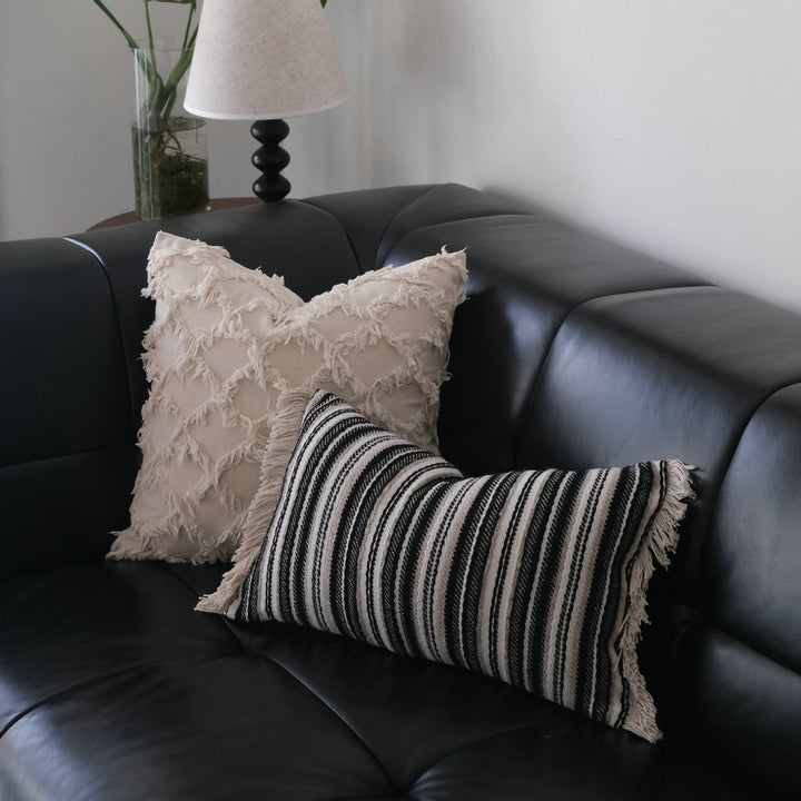 Striped Fringe Decorative Pillow