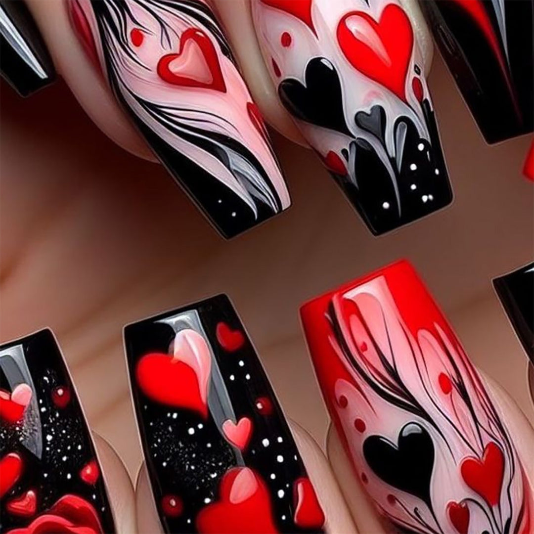 Heart-Design Artistic Press-On Nails Kalsten