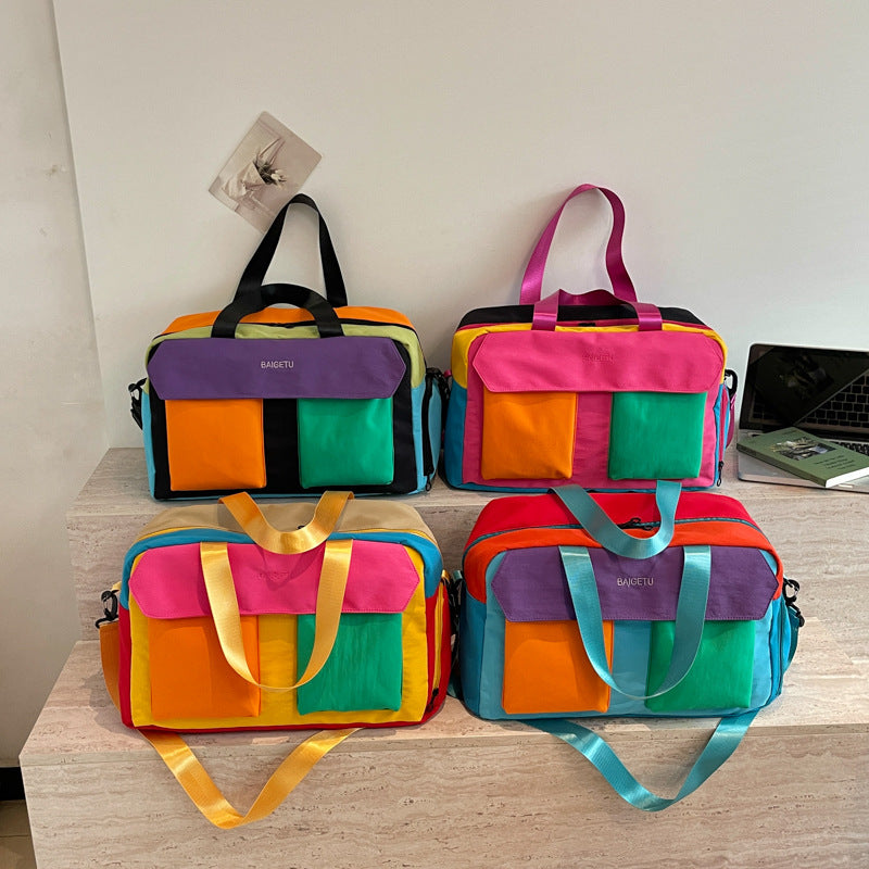 Multi-Compartment Colorful Travel Duffle Bag Kalsten