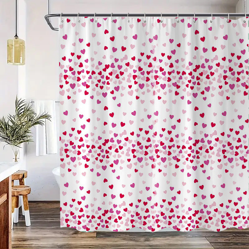 Heart Patterned Shower Curtain Kalsten