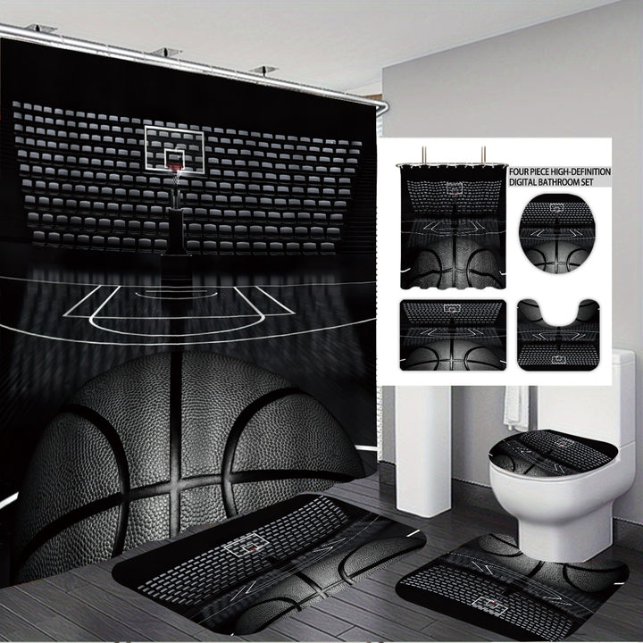 High-Definition Basketball-Themed Bathroom Décor Set Kalsten