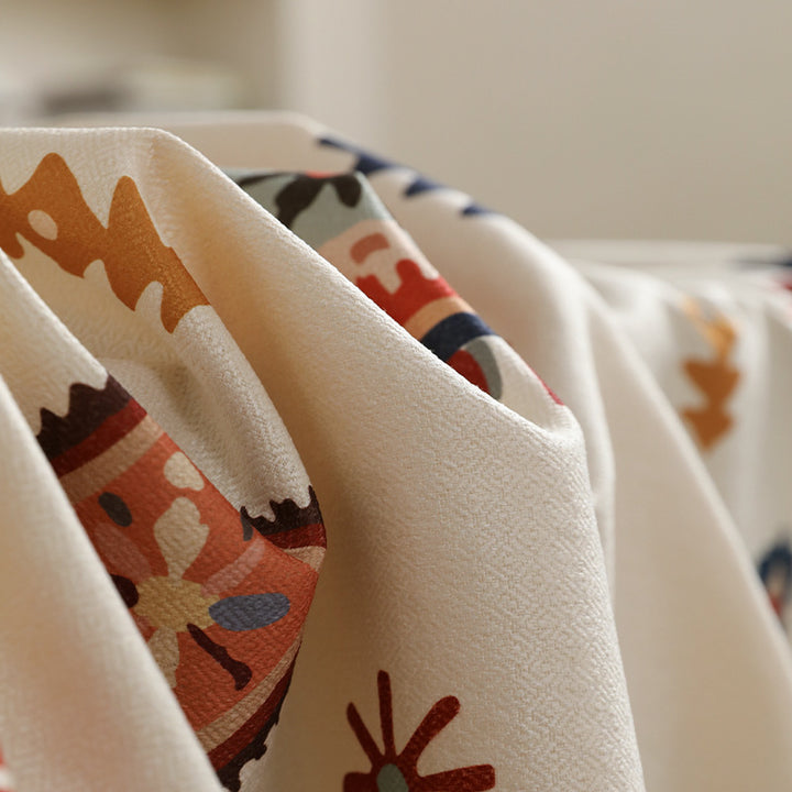 Printed rectangular tablecloth made of cotton blend with paisley border Kalsten
