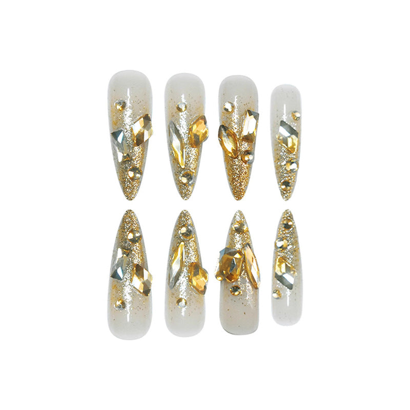 Glamorous Stiletto Press-On Nails with Glitter Accents Kalsten