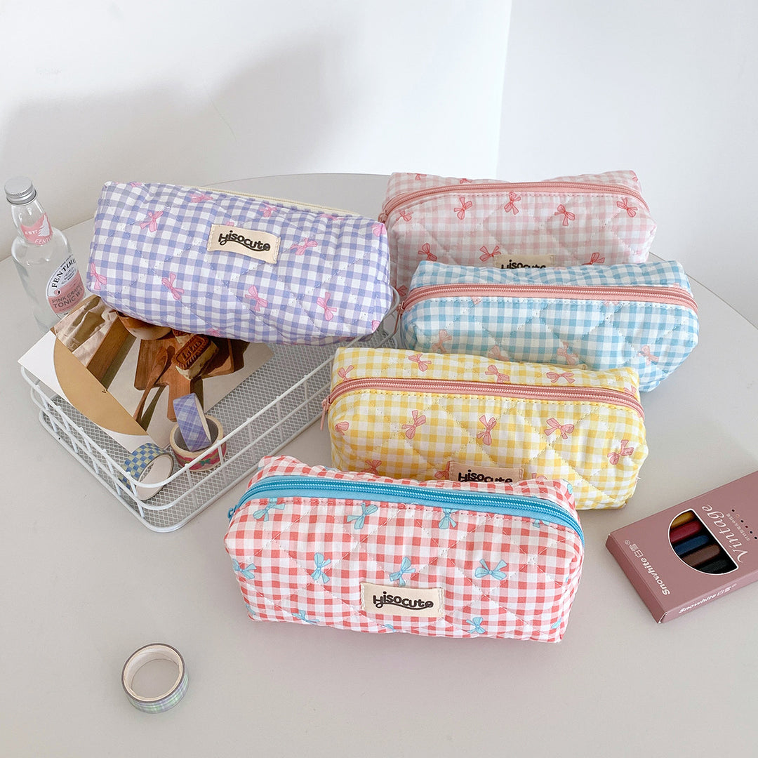 Quilted Cosmetic Pencil Case