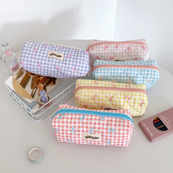 Quilted Cosmetic Pencil Case