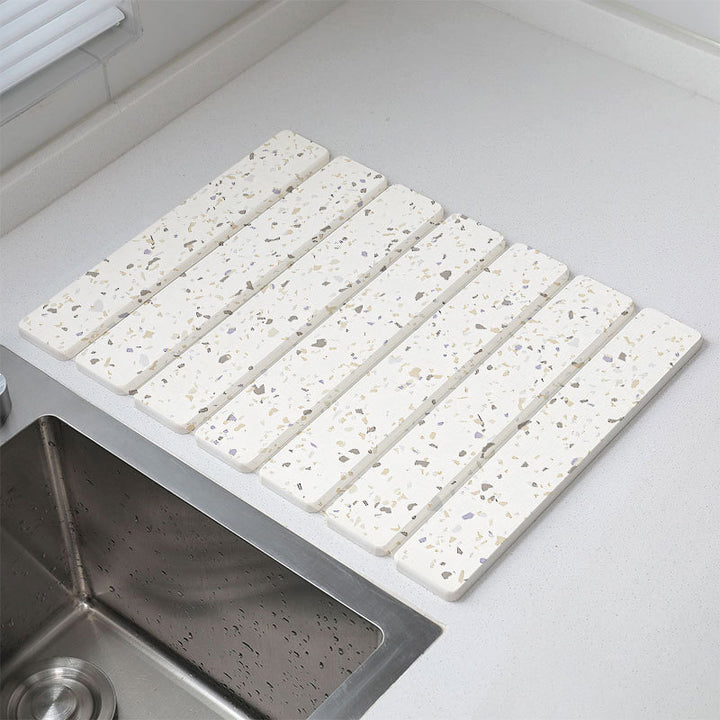Marble Pattern Kitchen Draining Mat