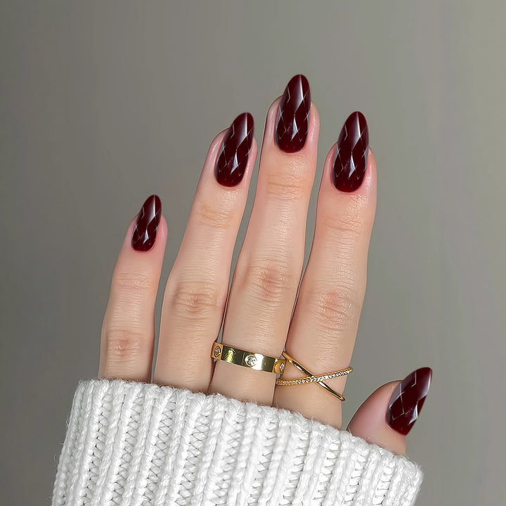 Premium Glossy Diamond-Shaped Press-On Nails Kalsten