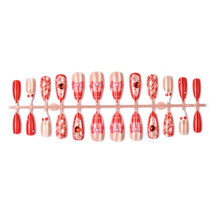 Creative nail art set with romantic heart designs and elegant decorations Kalsten
