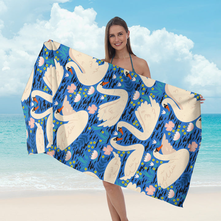 Large beach towel with tropical palm pattern Kalsten