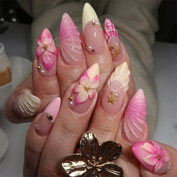 Artistic Floral Press-On Nails kalsten