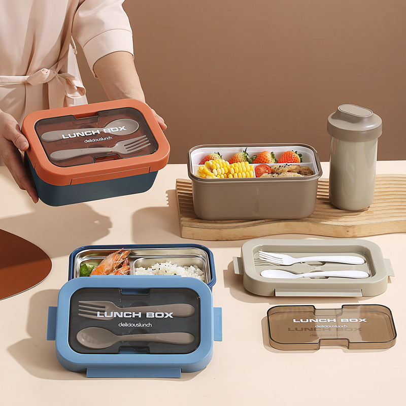 Dual-Compartment Stainless Steel Lunch Box