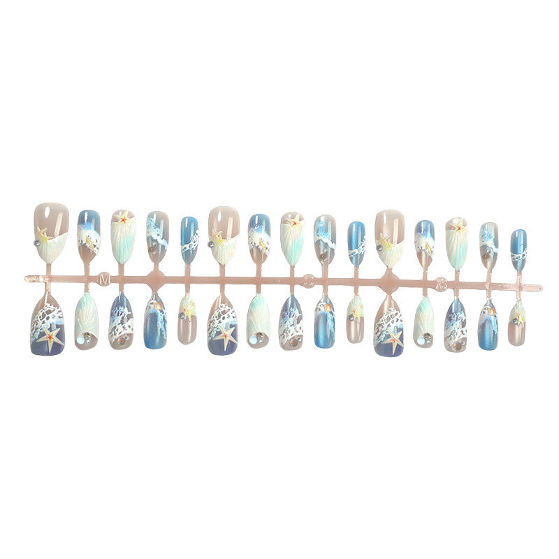 Artificial nails with maritime shell pattern Kalsten