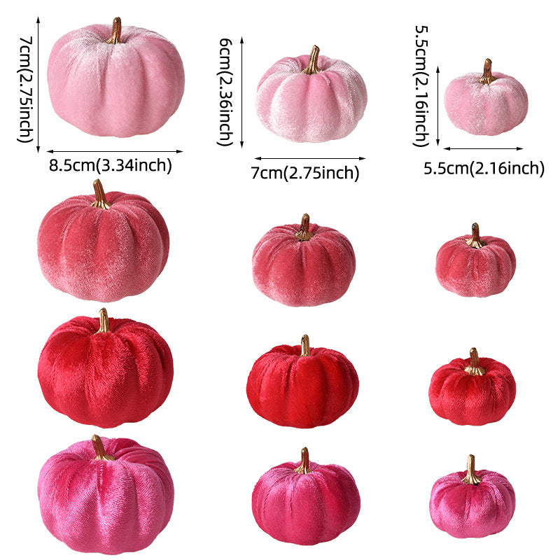 Samt-Deko Pumpkin with decorative metal stem as table ornament