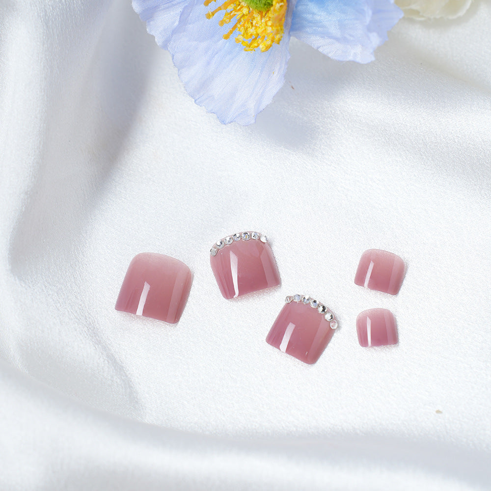 Elegant Press-On Nail Art Set with Rhinestones Kalsten