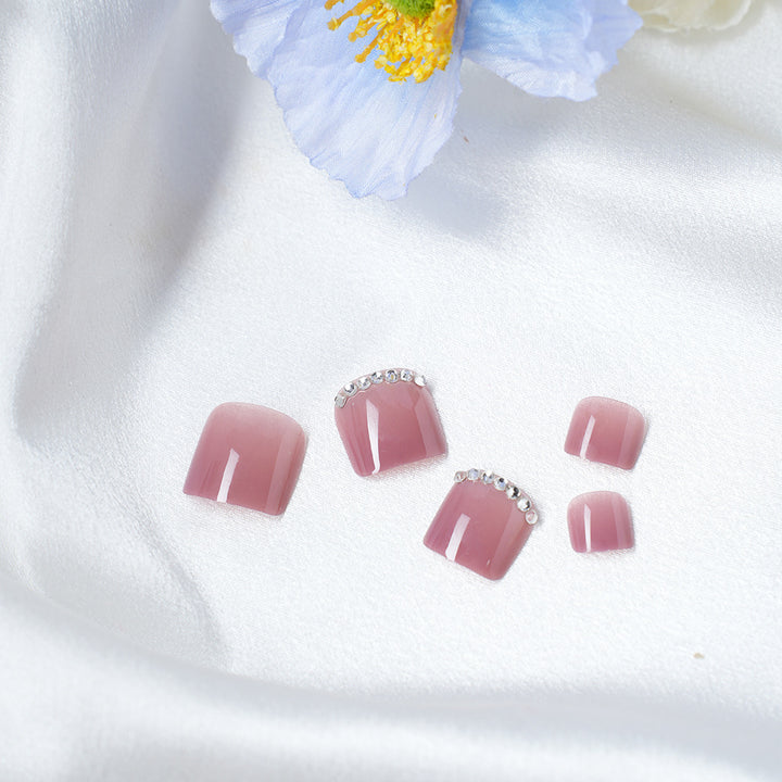 Elegant Press-On Nail Art Set with Rhinestones Kalsten