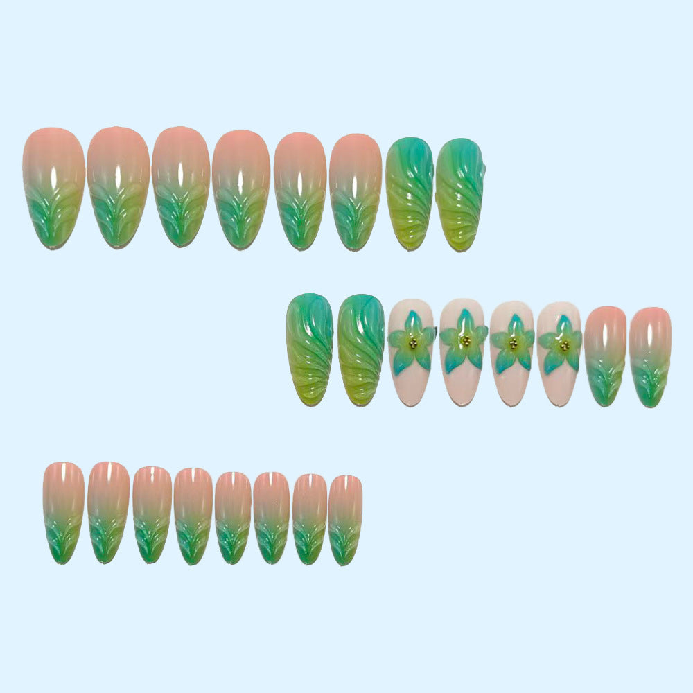Artificial nails with playful floral design Kalsten