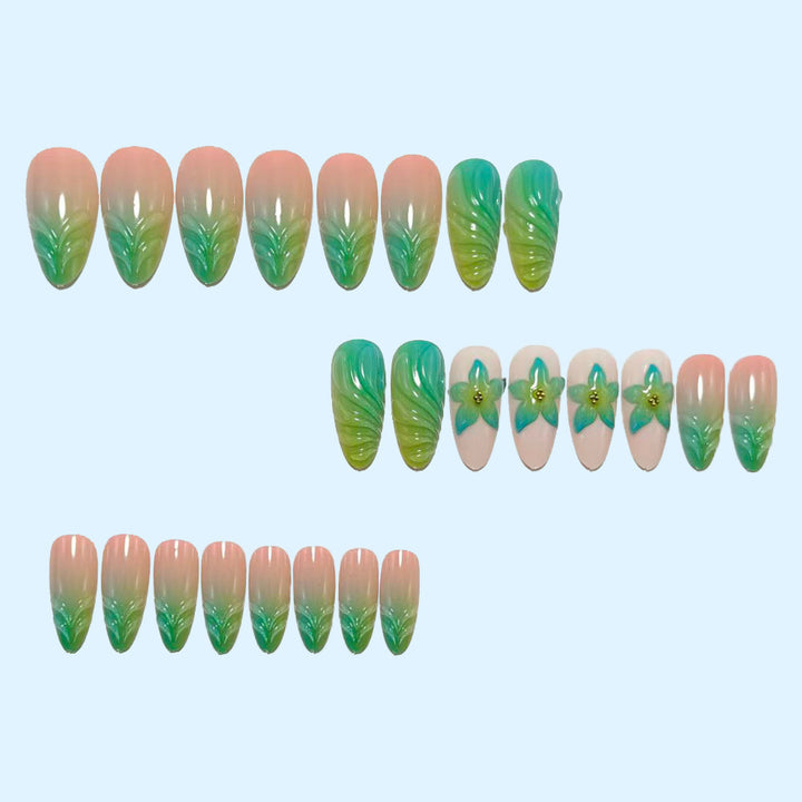 Artificial nails with playful floral design Kalsten