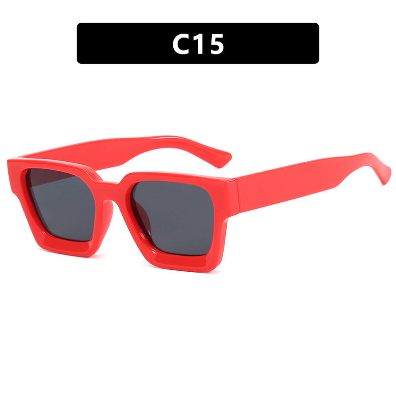 Ladies fashionable square sunglasses with yellow lenses Kalsten