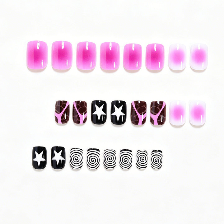 Artistic Press-On Nail Set with Unique Patterns Kalsten