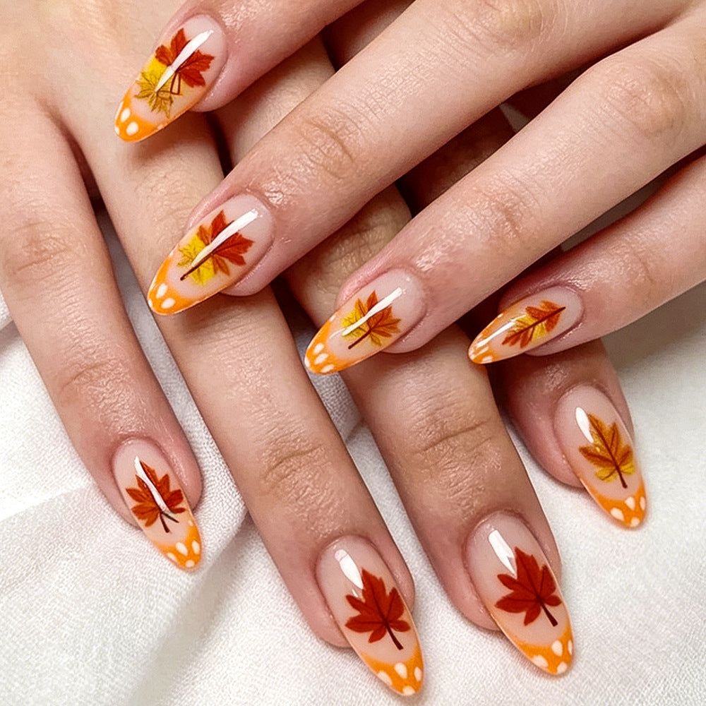 Autumn-Themed Gel Nail Extensions Kalsten