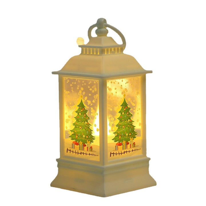 Festive Christmas lantern with snowman motif