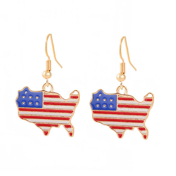 Women's nan patriotic horseshoe enamel dangle earrings with star-accented design and fishhook findings Kalsten