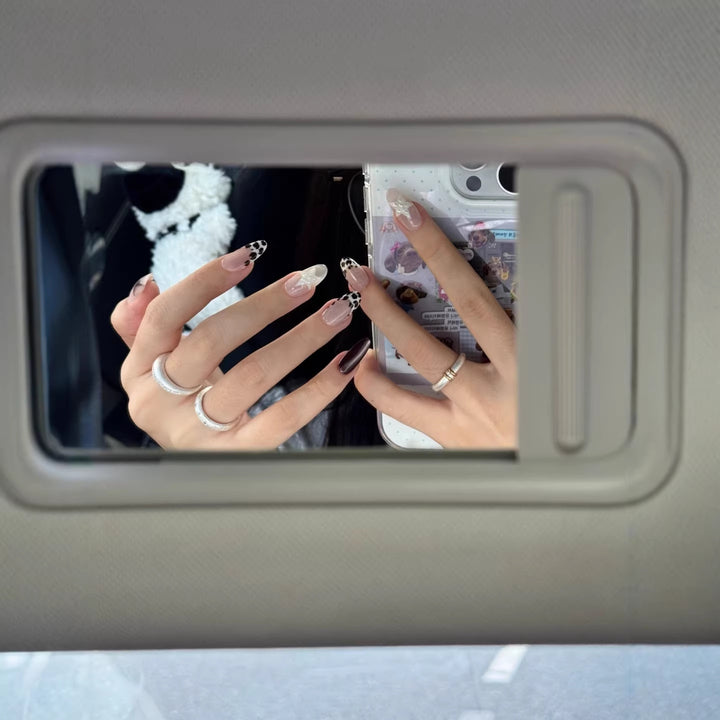 Artistic Press-On Nail Art Set with Star and Animal Prints