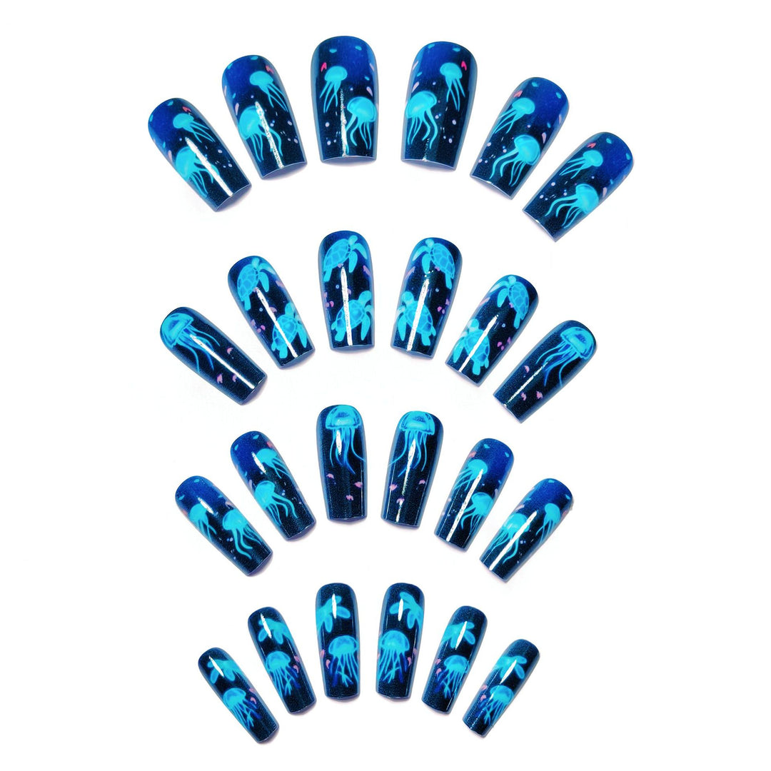Artificial nails with luminous underwater motif Kalsten