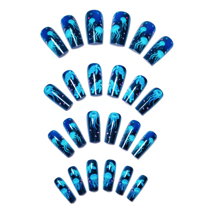 Artificial nails with luminous underwater motif Kalsten