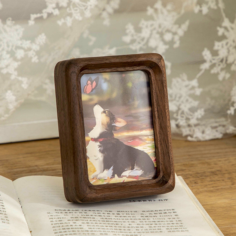 Vintage Glass and Wood Photo Frame