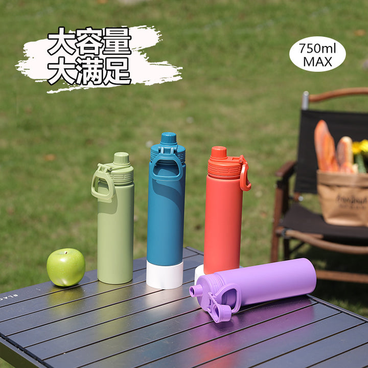 Ladies reusable and insulated drinking bottle with practical carrying handle Kalsten