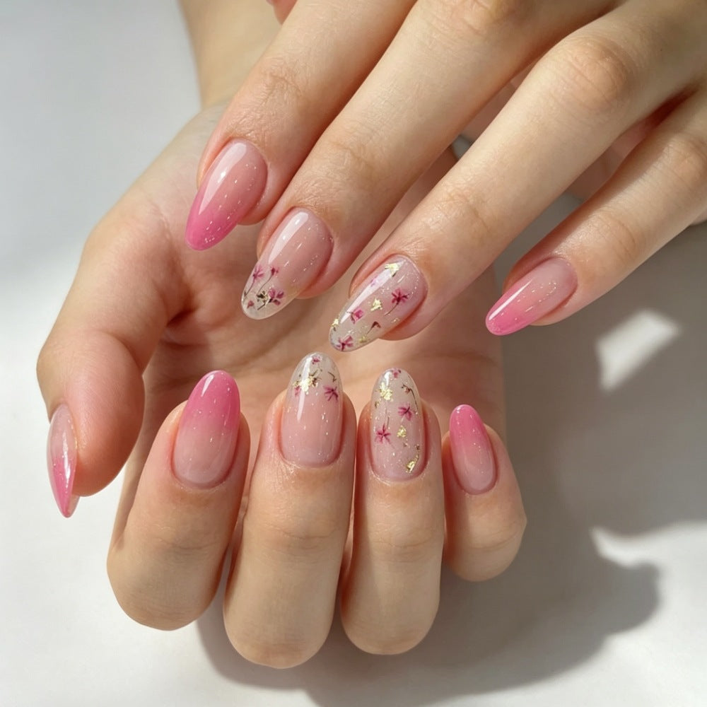 Artificial Nail Set with Elegant Floral Designs Kalsten