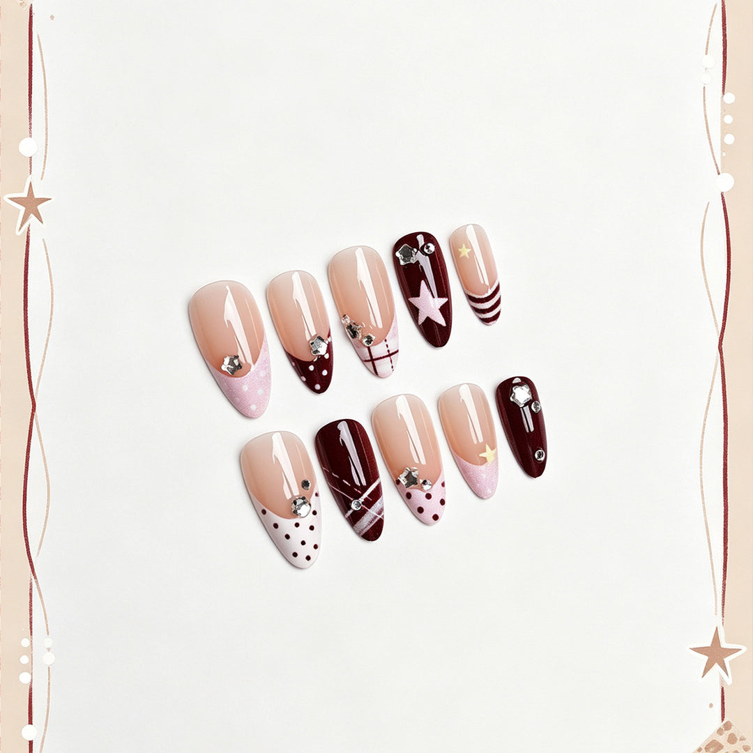 Elegant artificial nails with decorated designs Kalsten