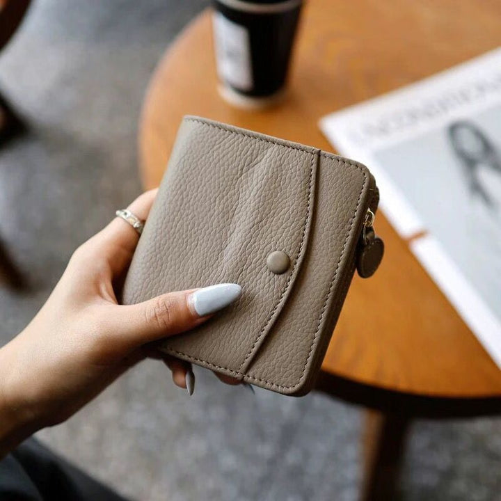 Textured Leather Zippered Coin Wallet Kalsten
