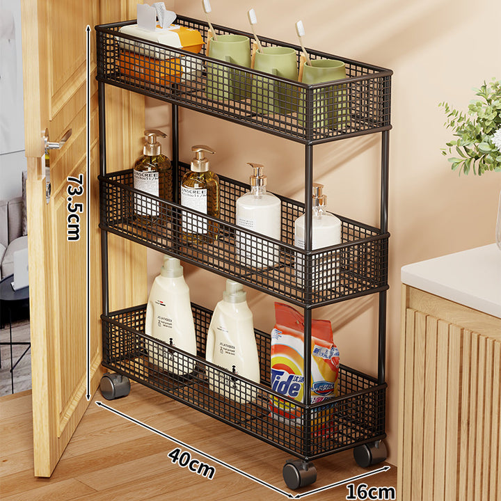 Slim Overdoor Three-Tier Wire Mesh Storage Organizer