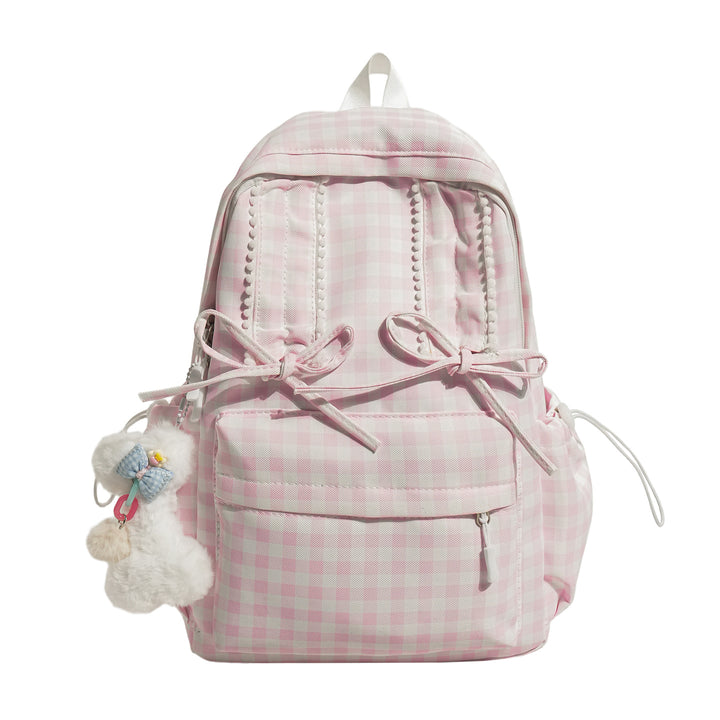 Charming Checked Pattern Backpack kalsten