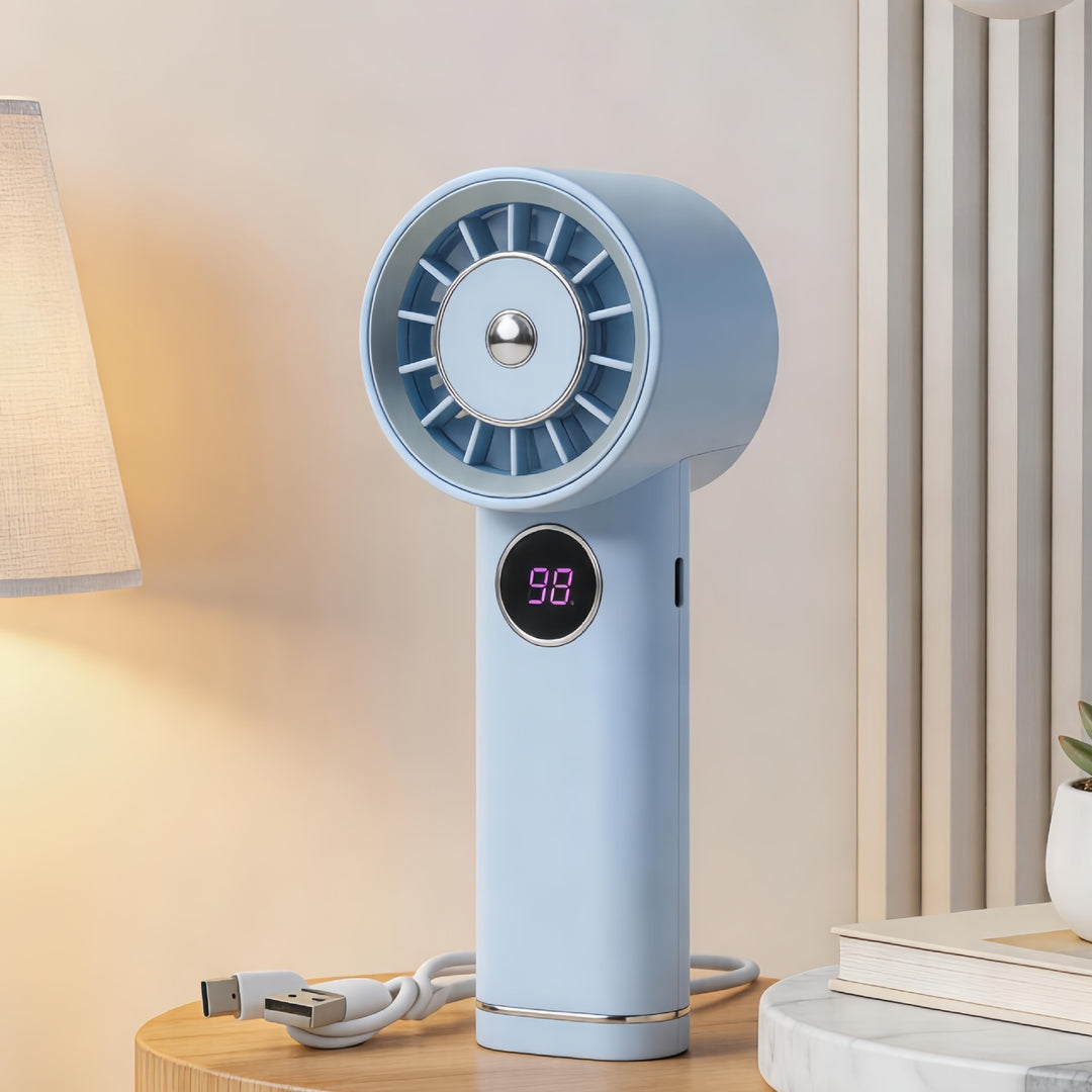 Portable Battery Handheld Fan with Digital Speed Display Kalsten