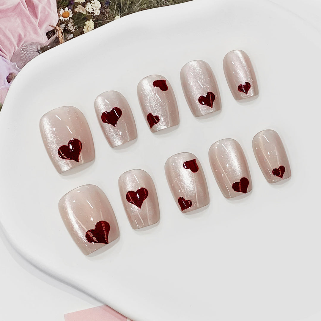 Artificial nail tips with heart design Kalsten