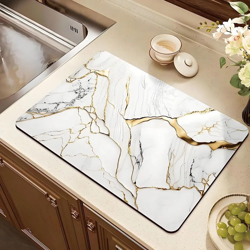 Stylish Marble Pattern Kitchen Mat Kalsten
