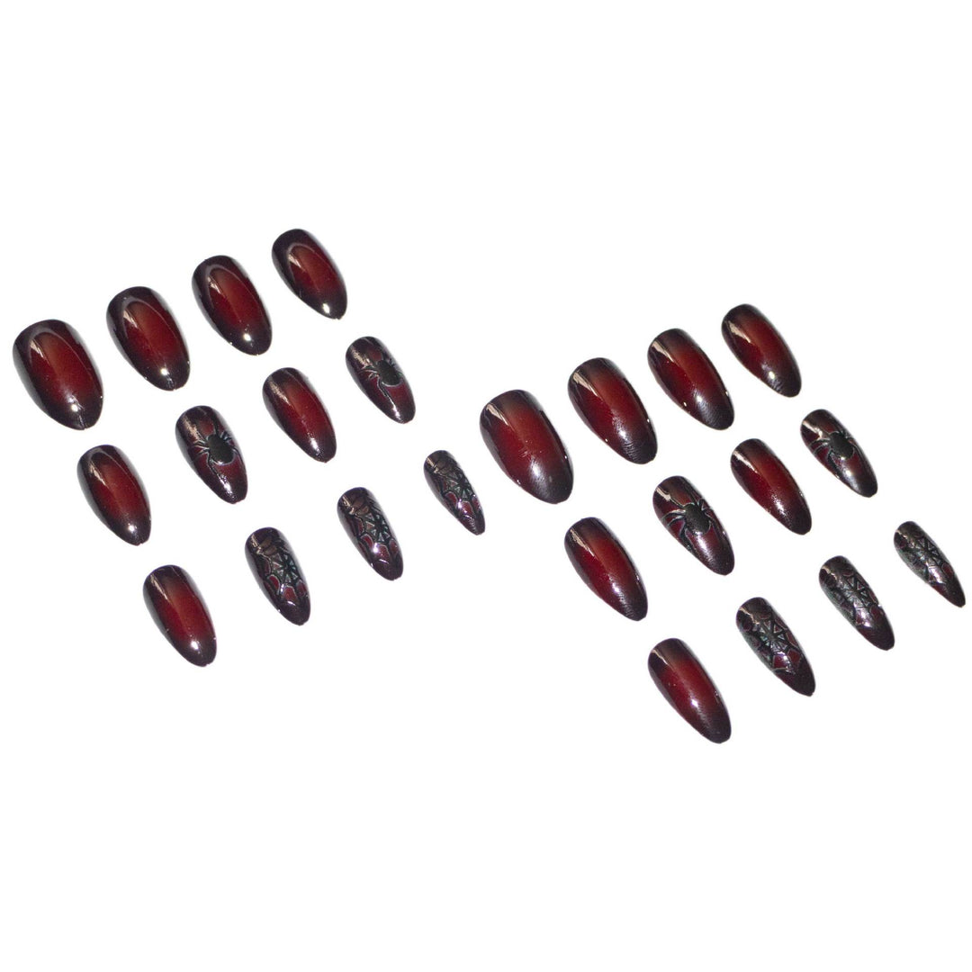 Spider-Themed Gothic Nail Art Design