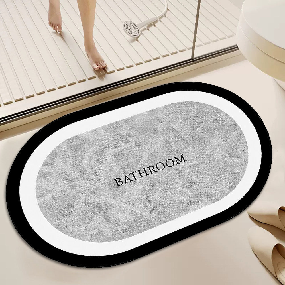 Elegant Marble-Inspired Bath Mat