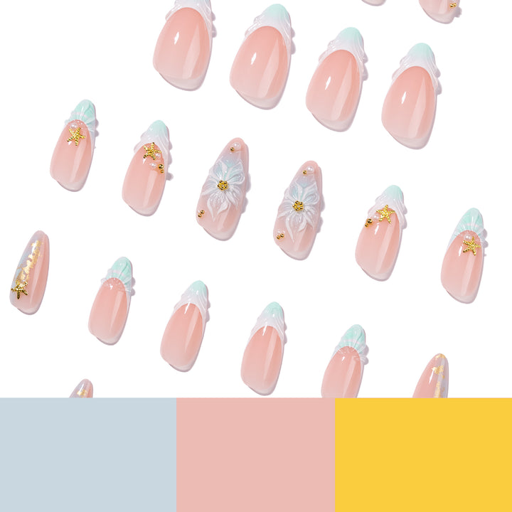 Artful stiletto nails with floral and glamorous accents Kalsten
