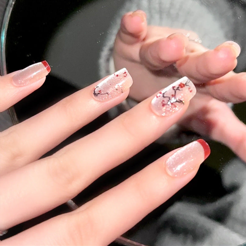 Elegant Floral Artistic Press-On Nails Kalsten